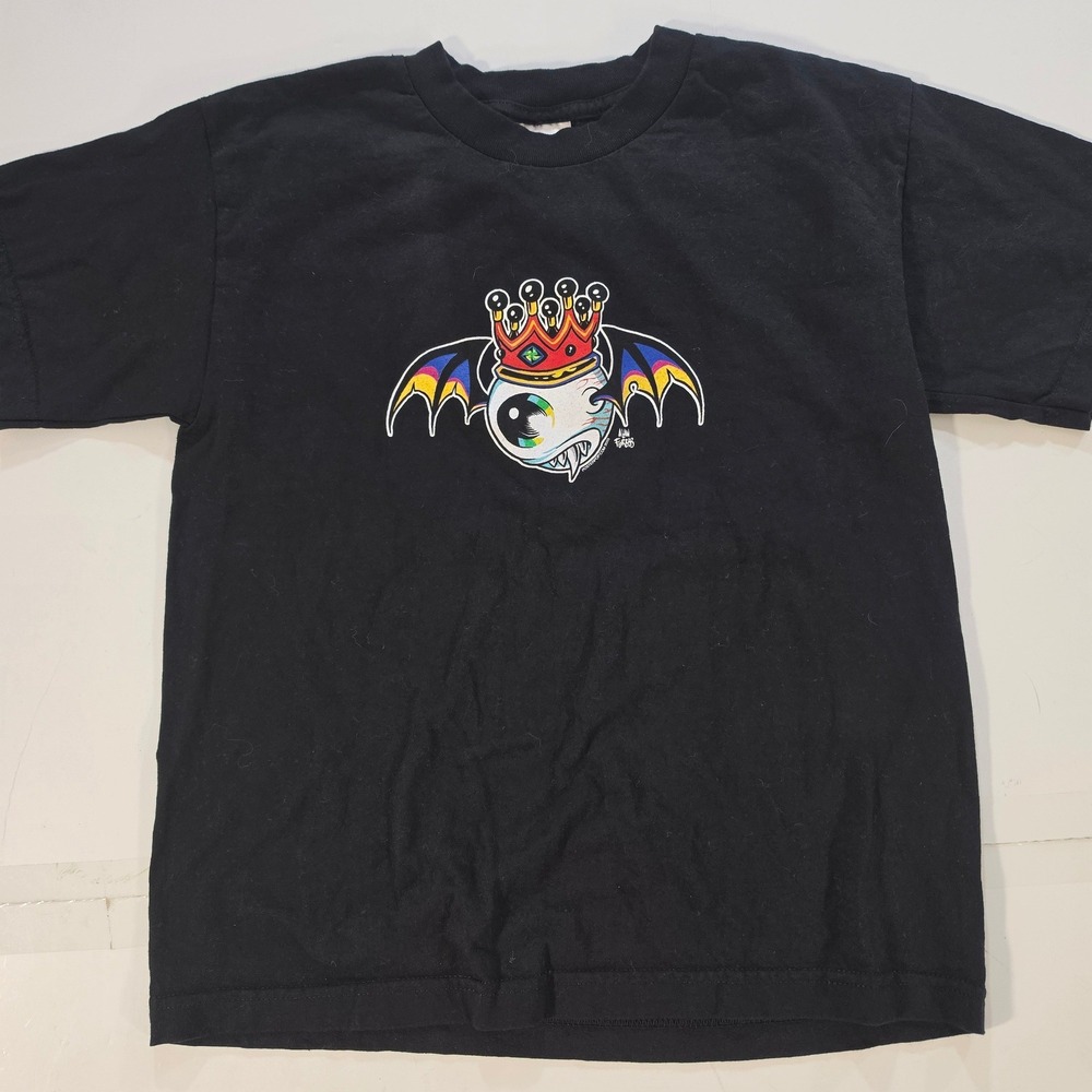 VTG 2003 Alan Forbes Flying Eyeball T-Shirt Poster Pop Black Y-L USA Made
